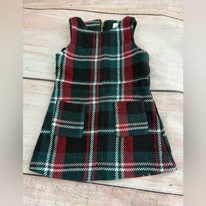 Toddler GB Girls Plaid Dress Christmas Holiday Dressy Zip Pocket Size 3t